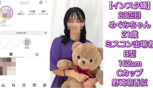 【23匹目】めぐみちゃん 美人女子大生 Cカップ 21歳【インスタ蝿】